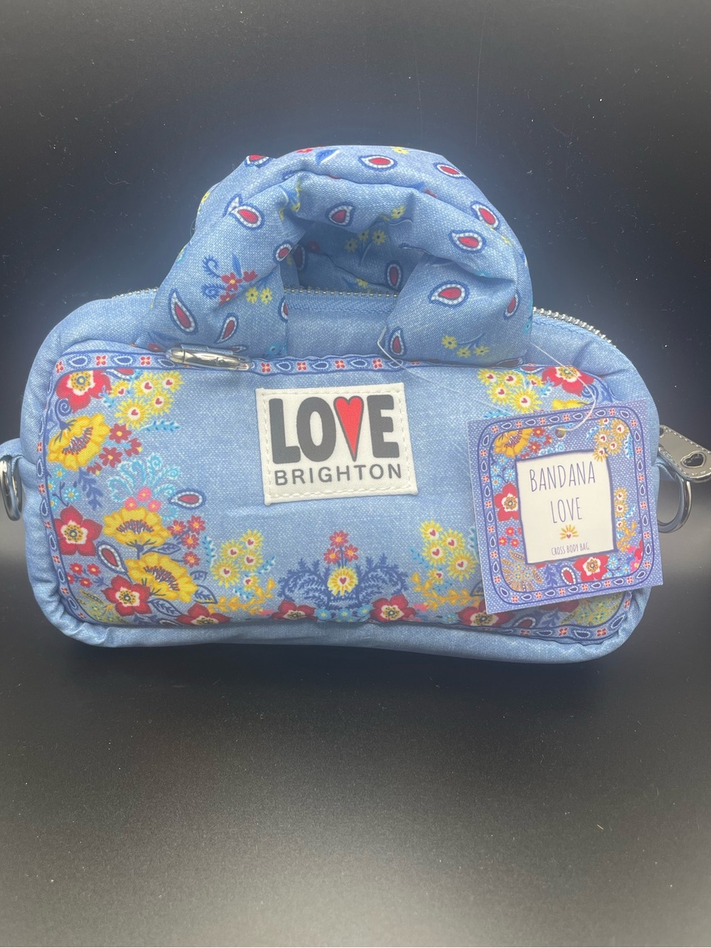 Brighton Bandana Floral Blue Mini Puffer Duffel
